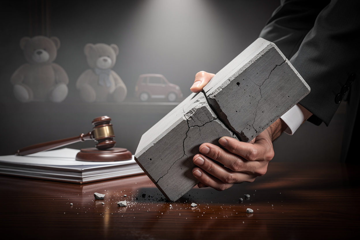 Символическое изображение напряжённого баланса между алиментами и кредитными обязательствами в юридическом контексте.